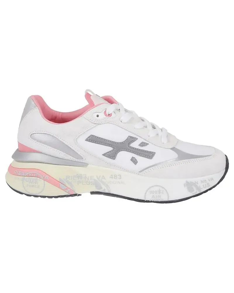 Premiata Low-Top Sneaker White Leather And Mesh Sneakers weiß Weiß