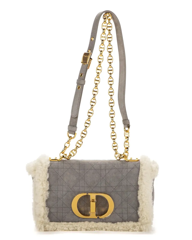 Dior Crossbody Bags Ltd. Ed. Shearling Caro Small grau Grau