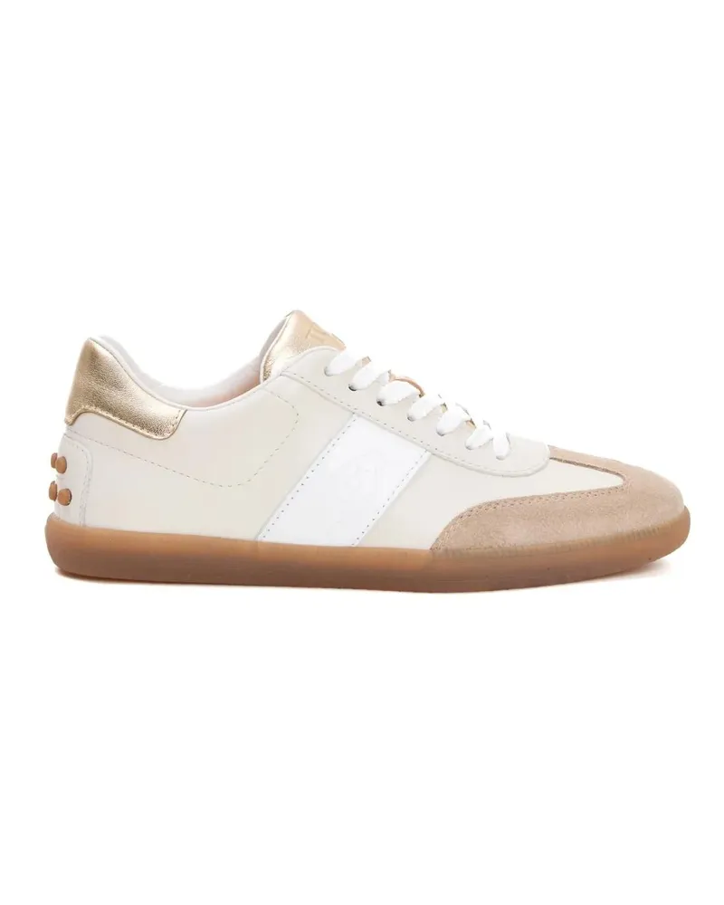 TOD'S Low-Top Sneaker Cassetta Leather Cream Gold Sneakers beige Beige