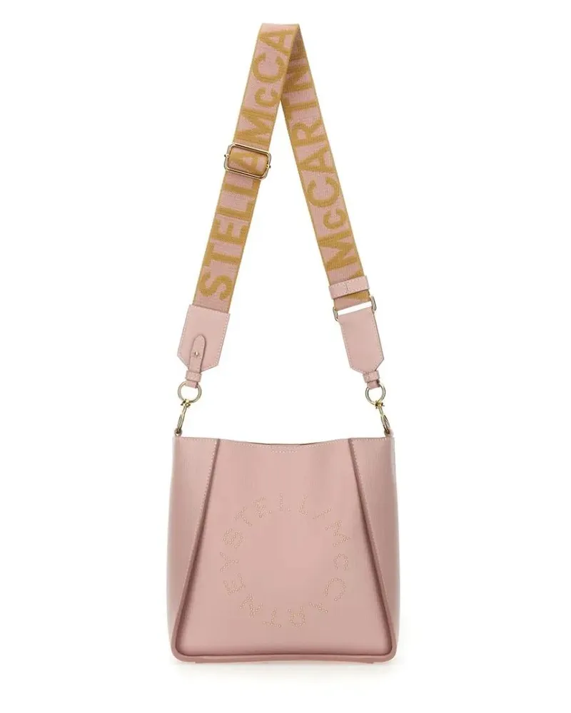 Stella McCartney Hobo Bags Structured Shoulder Bag With Embossed Logo pink Rosa