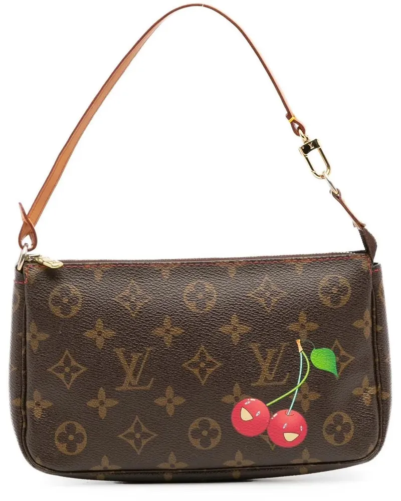 Louis Vuitton Hobo Bags Takashi Murakami Monogram Cherry Pochette Accessoi braun Braun