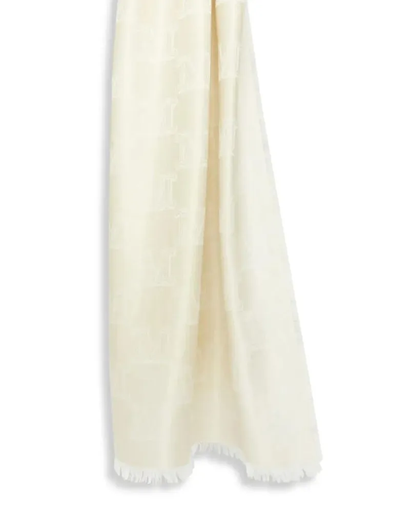 Max Mara Tücher & Schals Logo Patterned Scarf With Delicate Fringe beige Beige