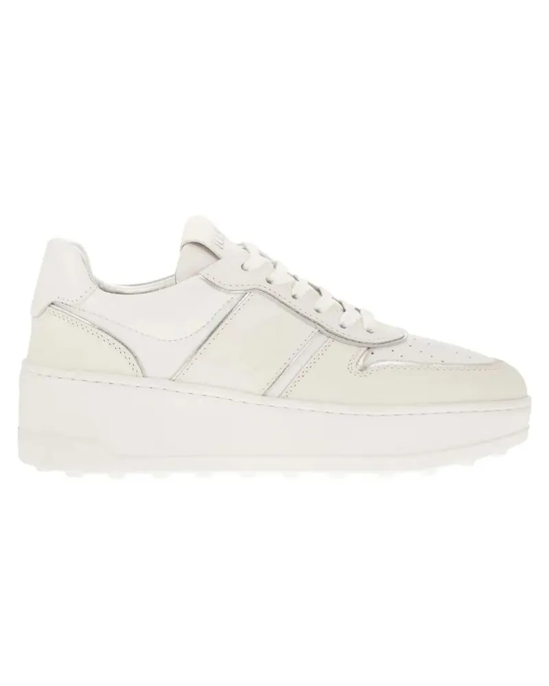 TOD'S Low-Top Sneaker Soft Leather Platform Sneakers With Embossed Logo weiß Weiß