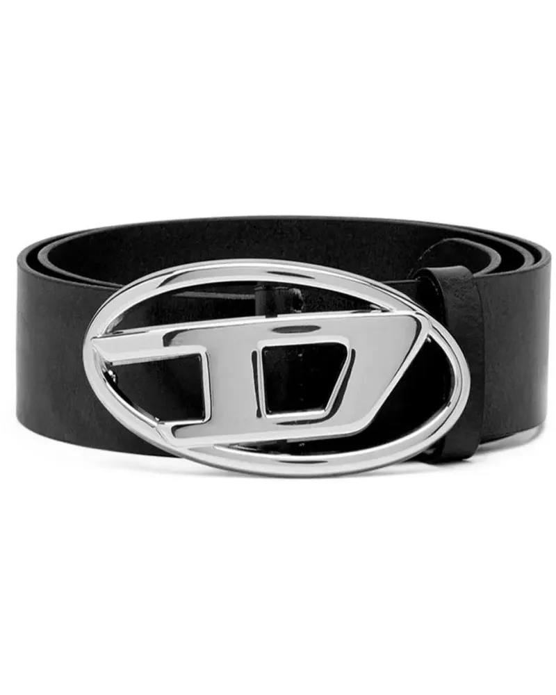 Diesel Gürtel Calfskin Leather Belt schwarz Schwarz