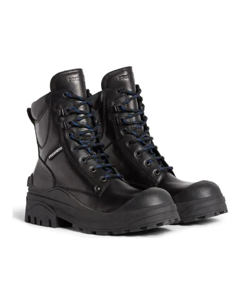 Dsquared2 Stiefel Panelled-Design Leather Boots schwarz Schwarz