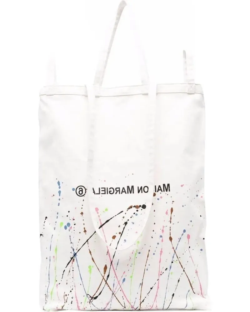 Maison Margiela Shopper & Totes Mm6 Oversize Logo Tote Bag weiß Weiß