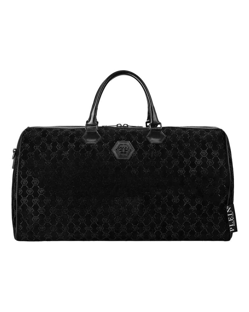 Philipp Plein Weekender Henkel Tasche Monogram Mit Schmucksteinen schwarz Schwarz