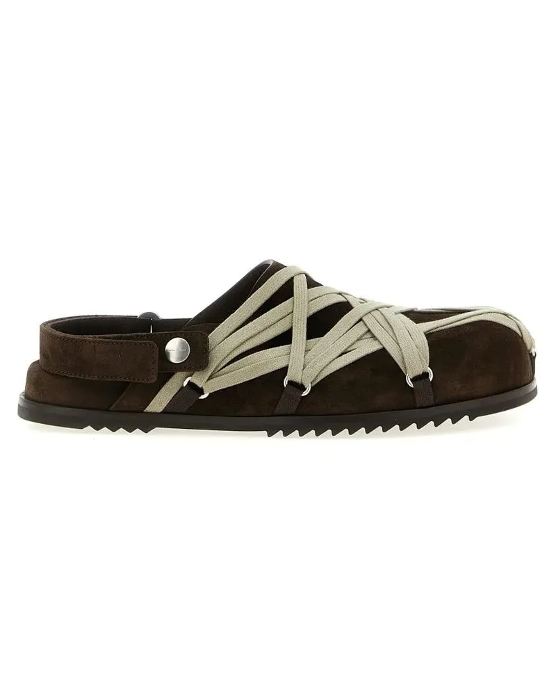 Rick Owens Loafer 'Megalace Mule Granola' Sabots schwarz Schwarz