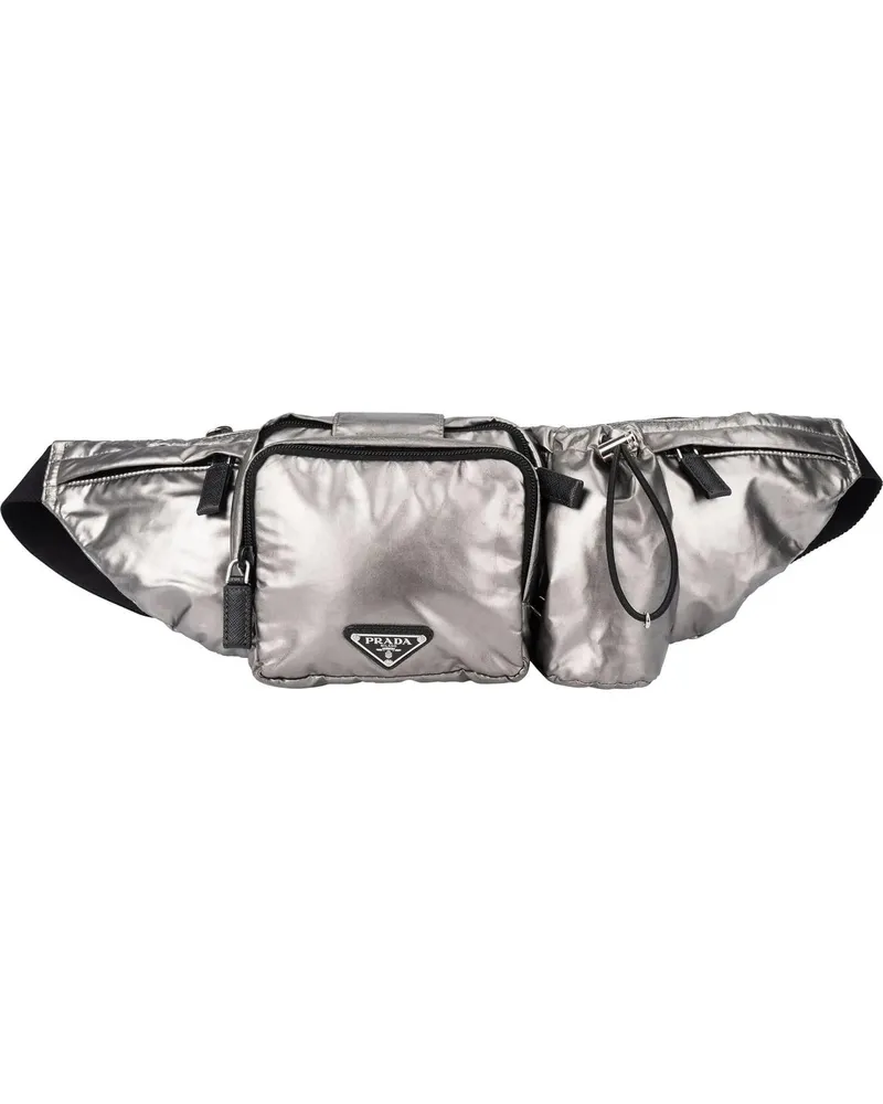 Prada Crossbody Bags  Silver Line Triangle Crossbody Bumbag silberfarben Silber