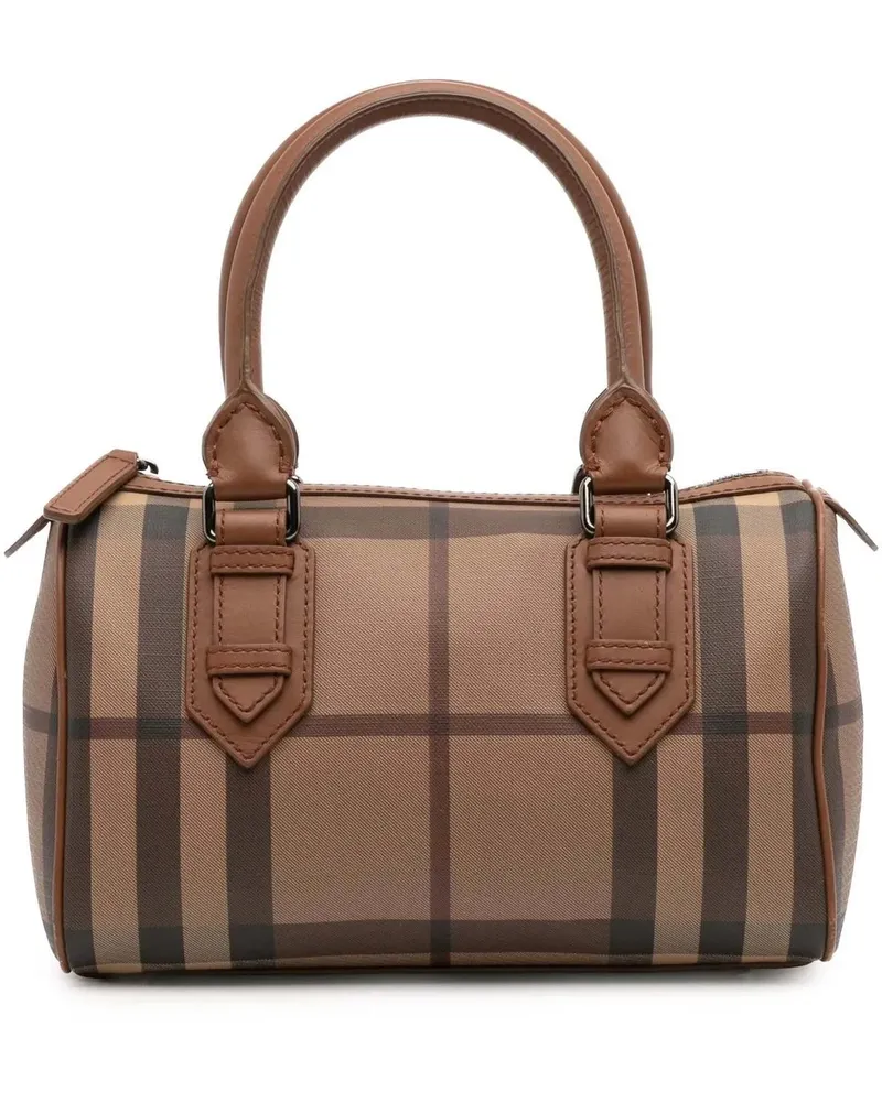 Burberry Crossbody Bags Smoke Check Coated Canvas Chester Boston Bag braun Braun