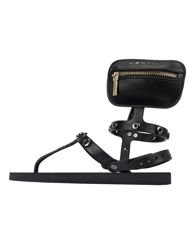 uzurii Slipper & Pantoletten Zehentrenner Mystique Mini Bag schwarz Schwarz