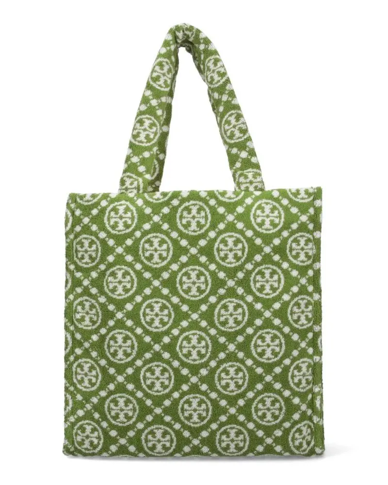 Tory Burch Shopper & Totes T-Monogram' Terrycloth Tote Bag – Green grün Grün