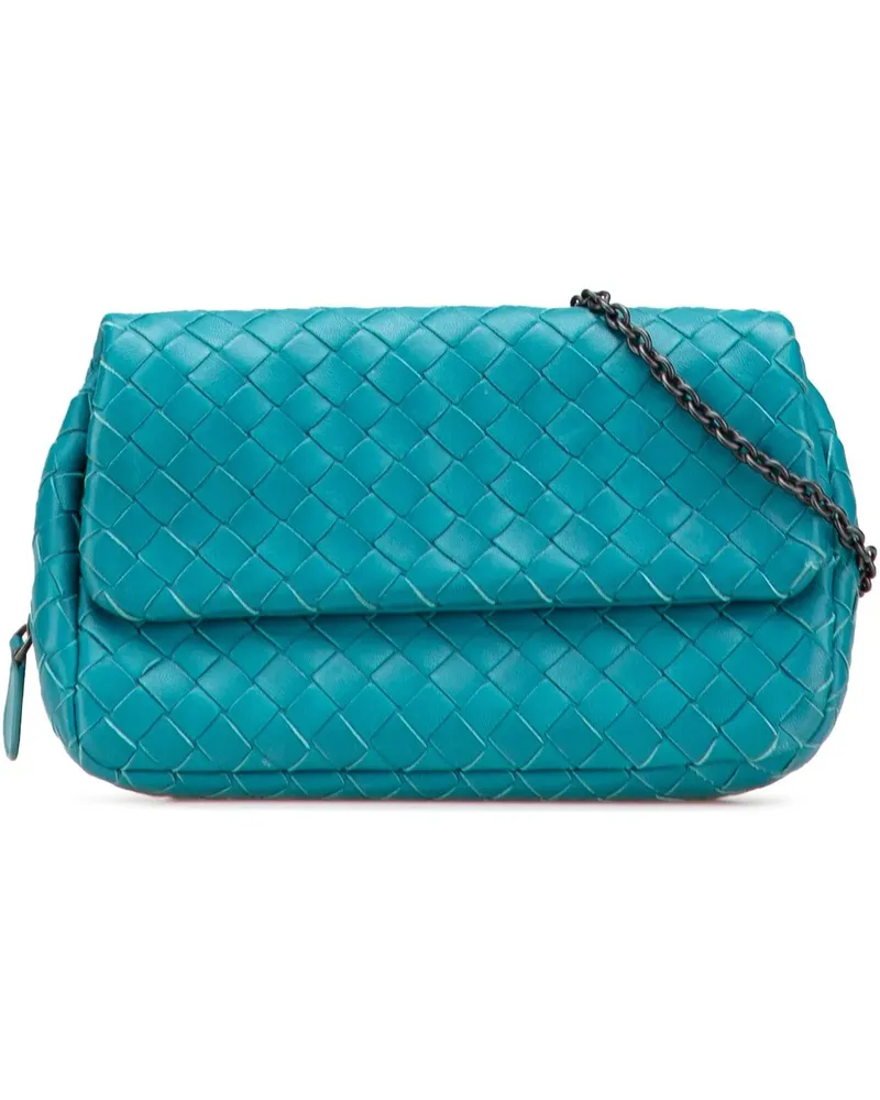 Bottega Veneta Hobo Bags Mini Nappa Intrecciato Expandable Chain Crossbody blau Blau