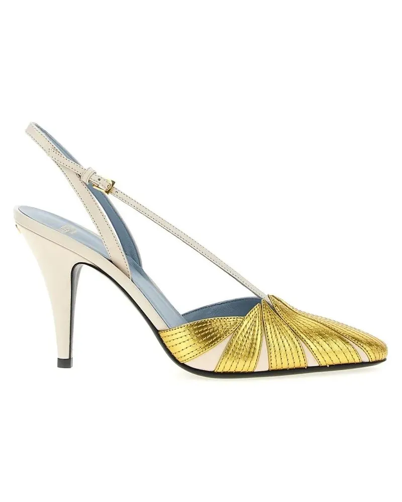 Valentino Garavani Hohe Schuhe 'Foliefoliage' Slingback goldfarben 