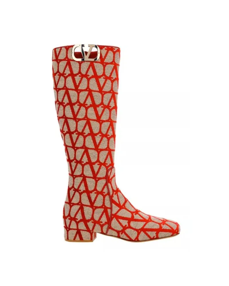 Valentino Garavani Stiefel Canvas Logo Boots beige Beige