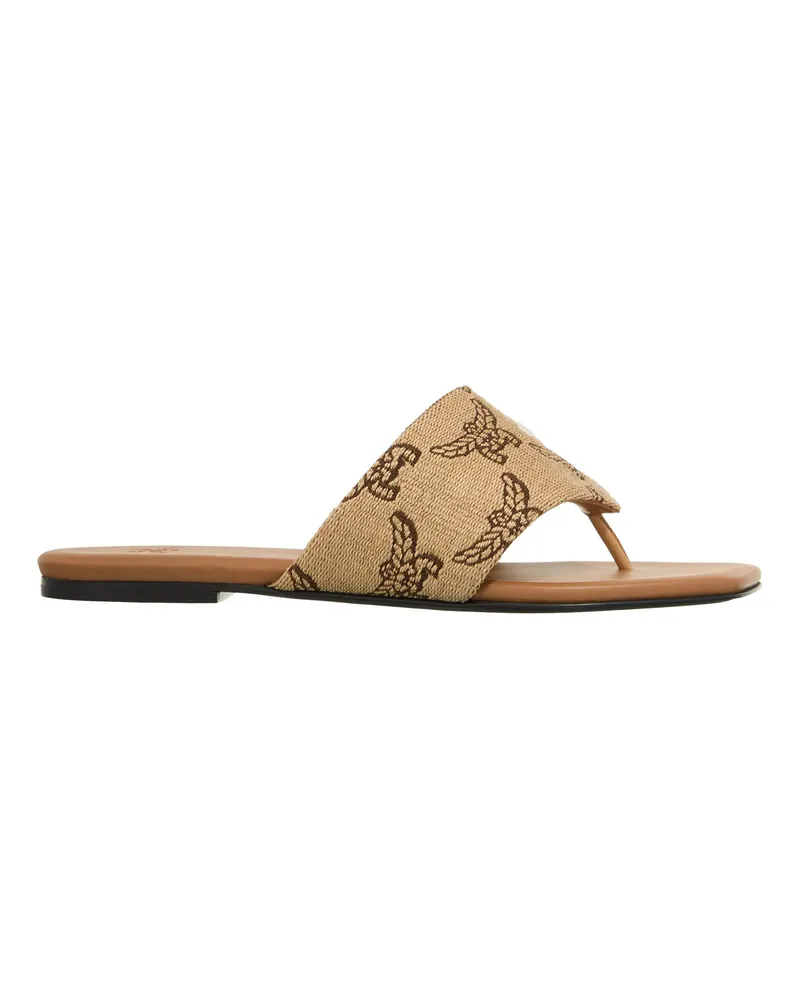 MCM Sandalen W  Col Rff Effct Txtl Flat Sanda beige Beige