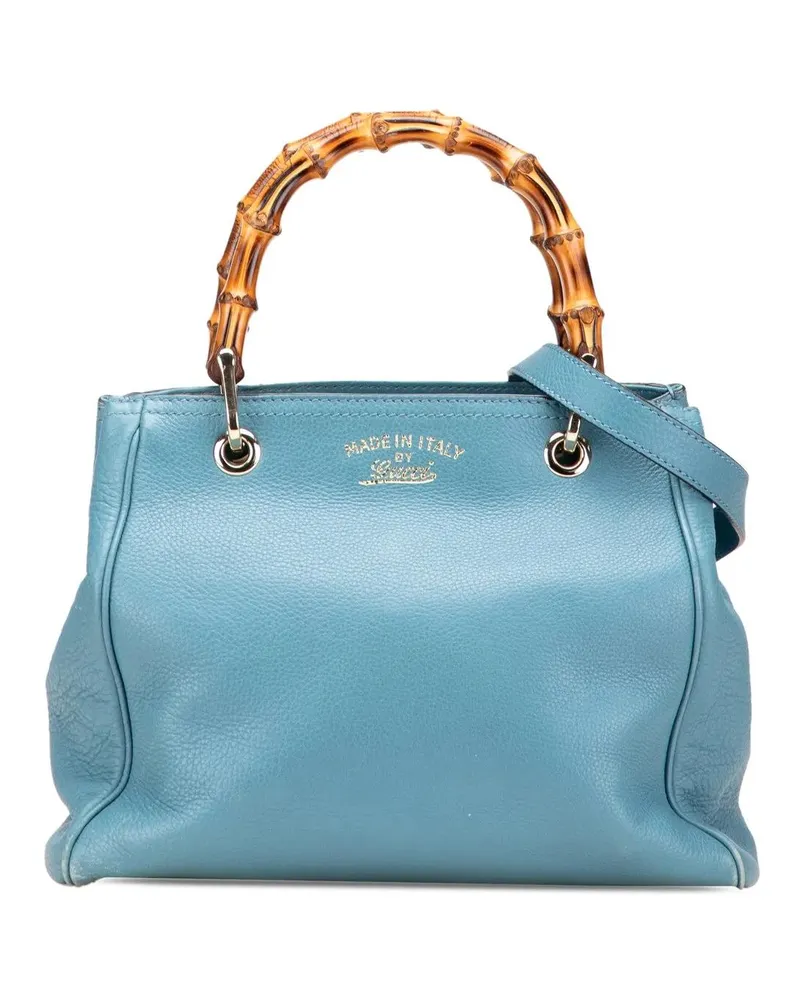 Gucci Hobo Bags Small Calfskin Bamboo Shopper Satchel blau Blau