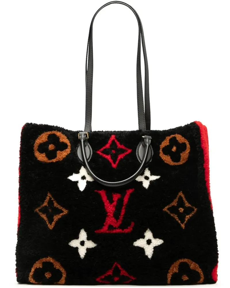 Louis Vuitton Hobo Bags Monogram Giant Shearling Teddy Onthego GM schwarz Schwarz