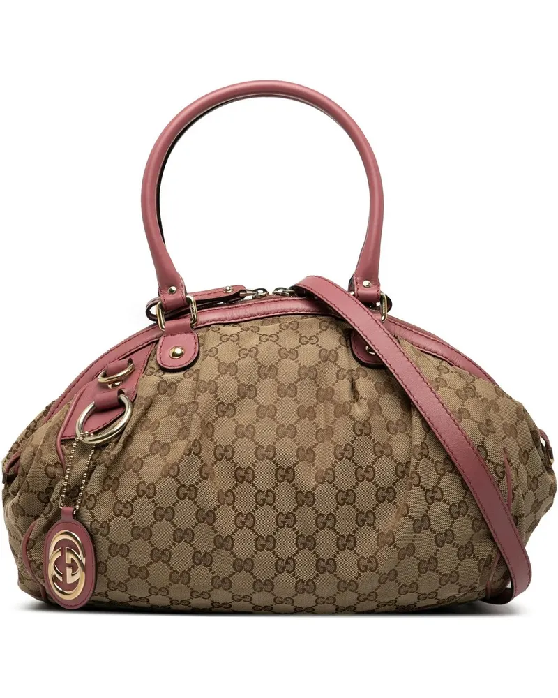 Gucci Hobo Bags GG Canvas Sukey Satchel braun Braun