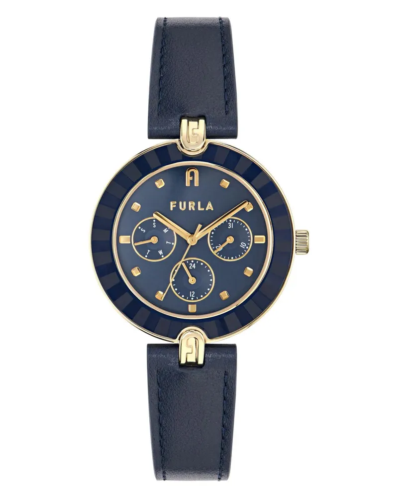 Furla Uhren Quarz-Analoguhr  Logo Links Multifunction blue Blau