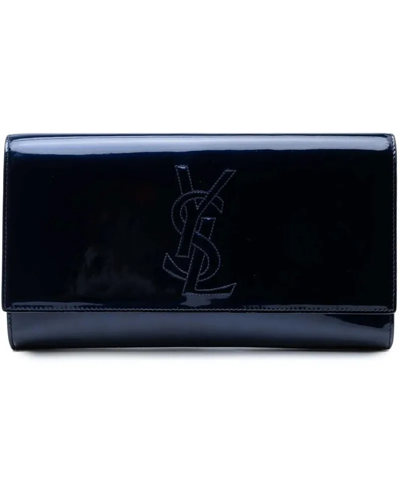 Saint Laurent Clutches Large Patent Belle De Jour Clutch blau Blau