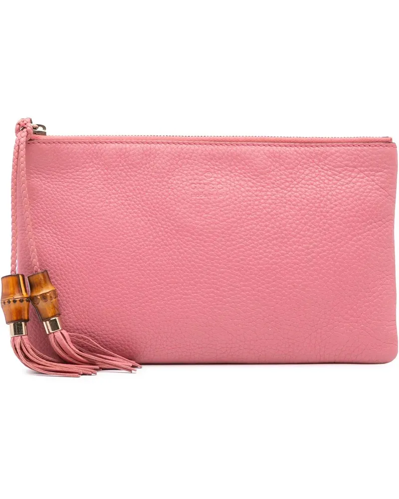 Gucci Clutches Calfskin Bamboo Clutch pink Rosa