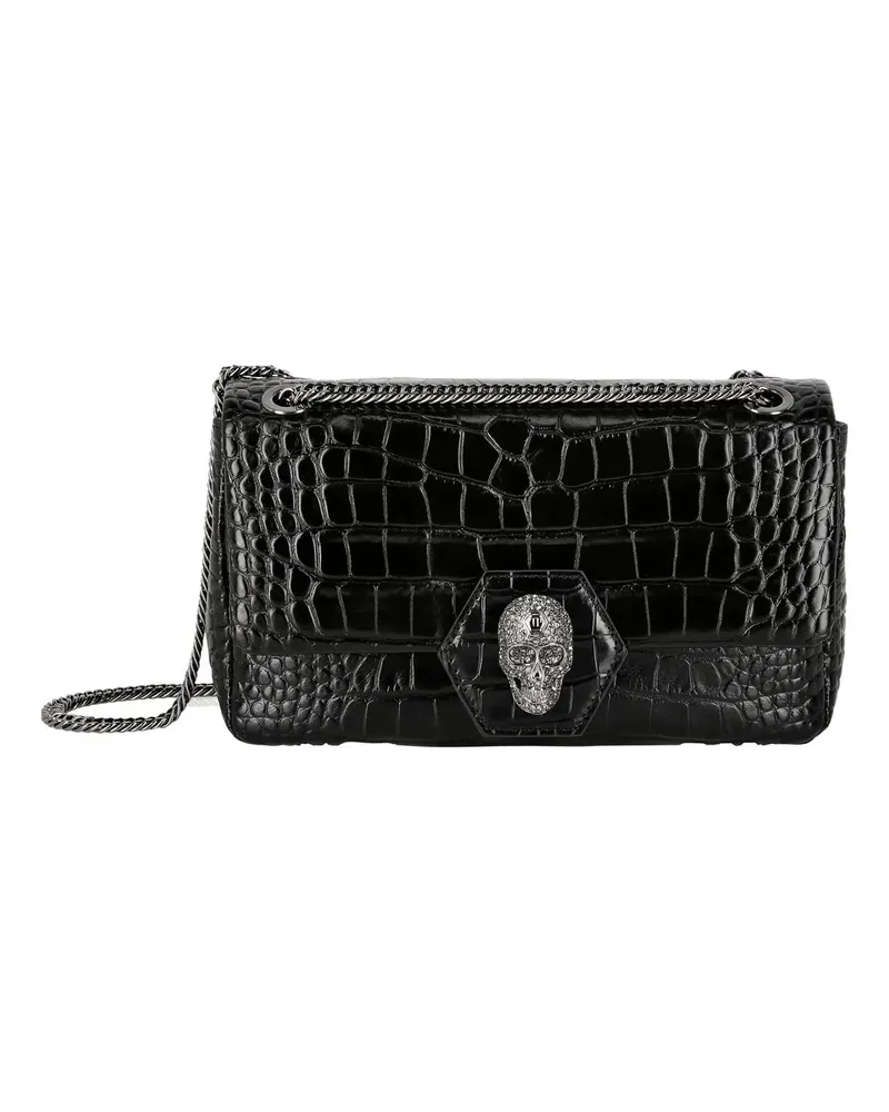 Philipp Plein Hobo Bags Schultertasche Skull Mit Schmucksteinen schwarz Schwarz