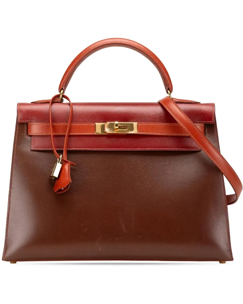 Hermès Hobo Bags 1999 Tricolor Box Calf Kelly Sellier 32 braun Braun