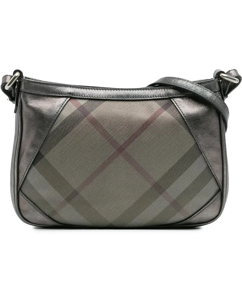 Burberry Hobo Bags Shimmer Check Coated Canvas Crossbody silberfarben Silber