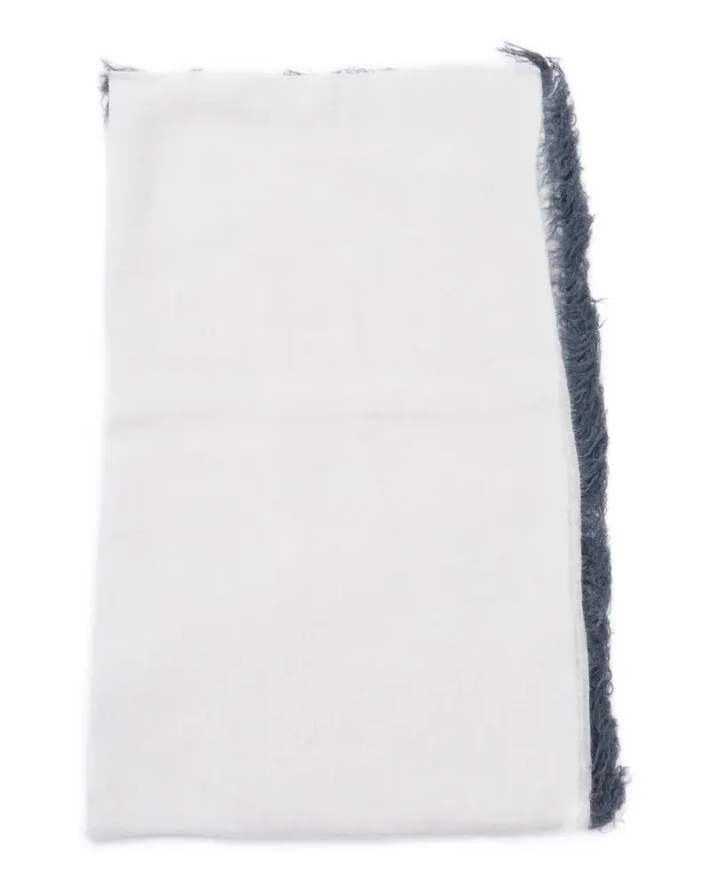 Faliero Sarti Tücher & Schals Fringed Modal-Cashmere Scarf With Contrasting Trim weiß Weiß