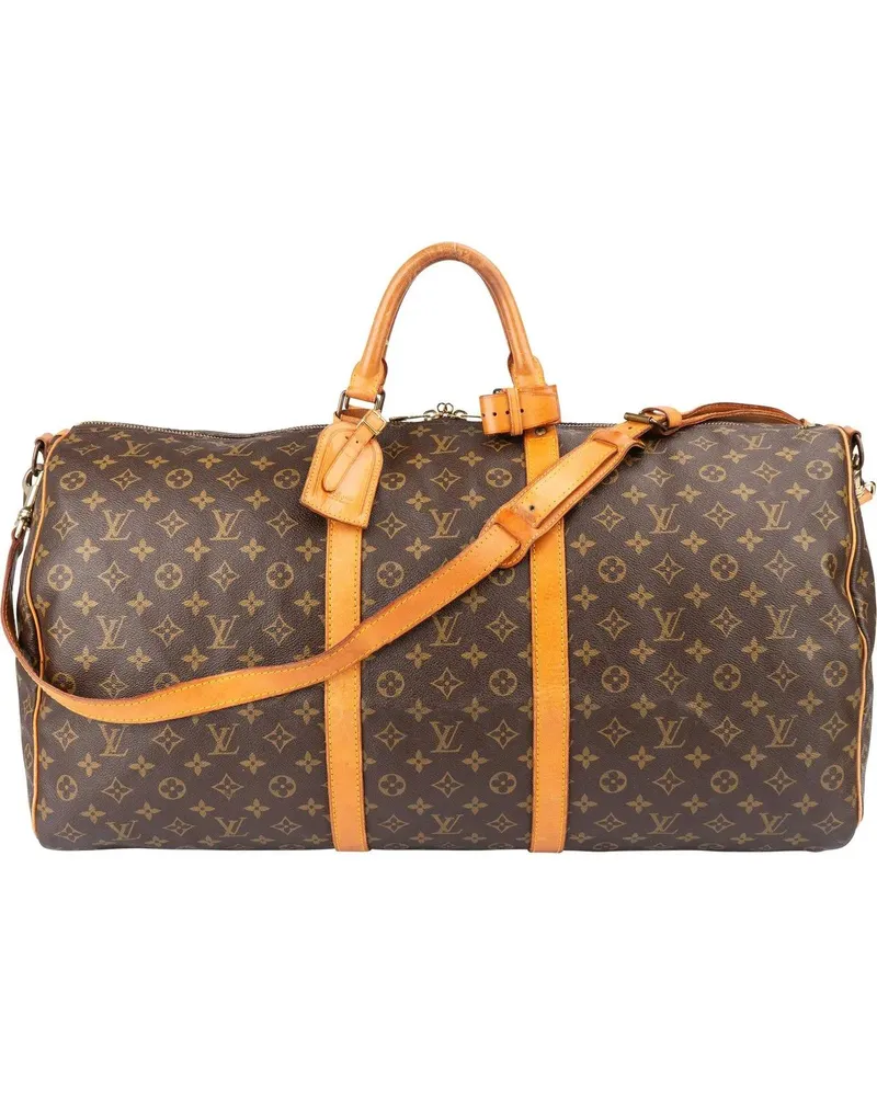 Louis Vuitton Crossbody Bags  Canvas Monogram Keepall 60 Bandoulie braun Braun
