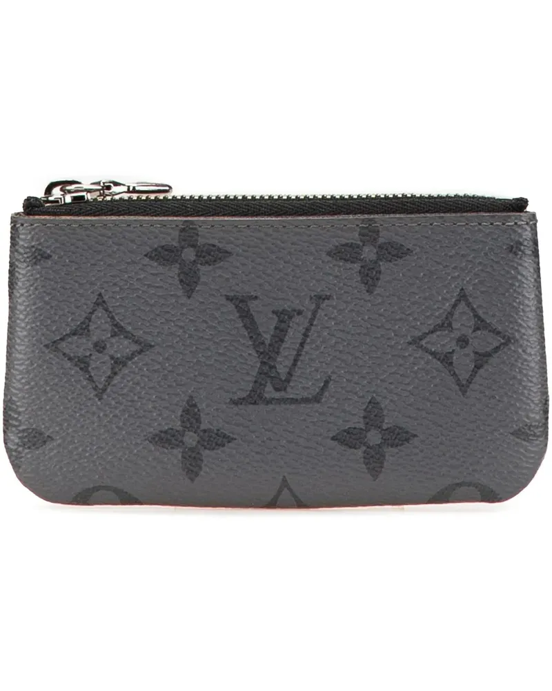 Louis Vuitton Portemonnaie 2022 Monogram Eclipse Reverse Pochette Cles grau Grau