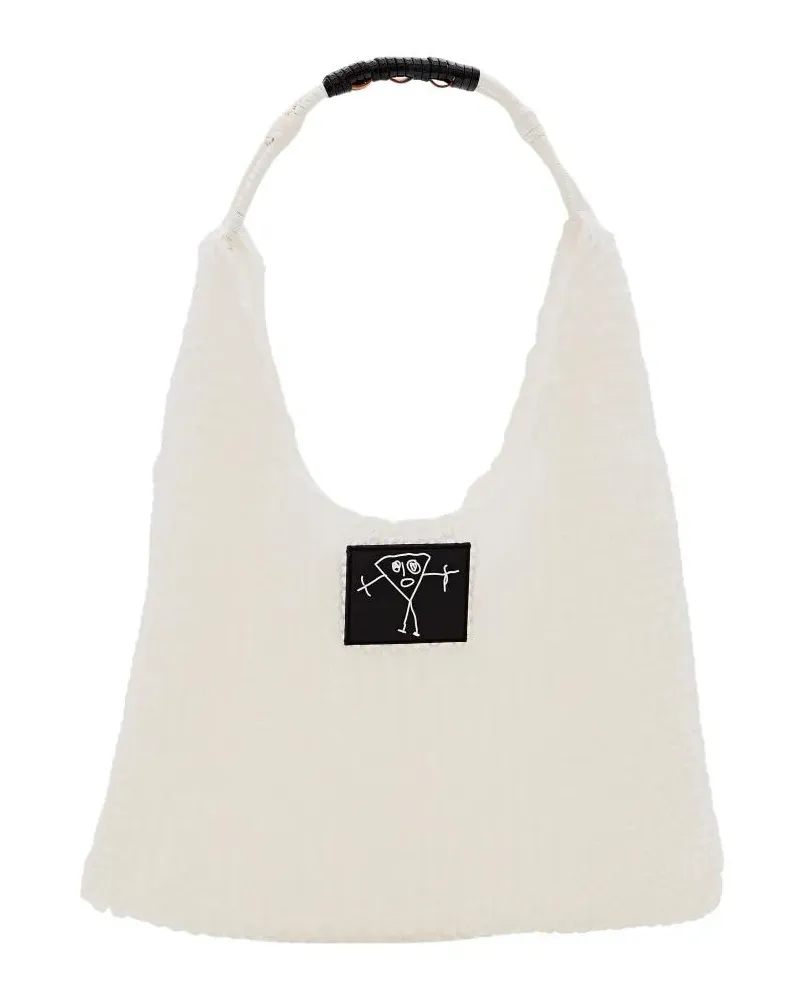 PLAN C Shopper & Totes White Mesh Design Shopper Bag weiß Weiß