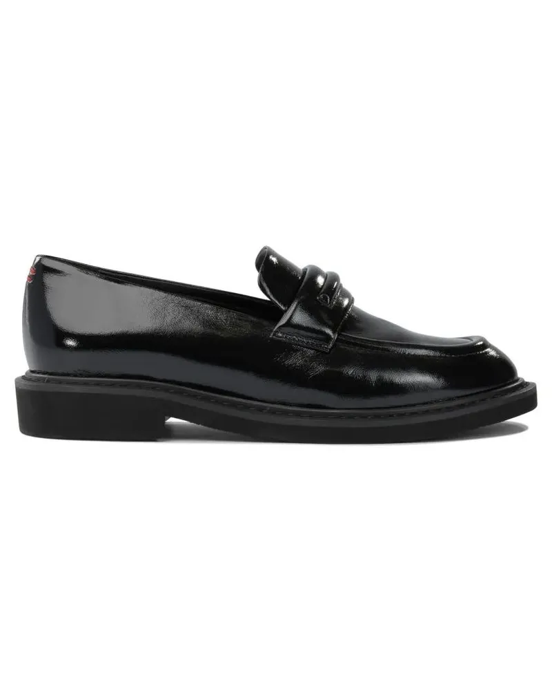 HALMANERA Glossy Leather Loafers schwarz Schwarz