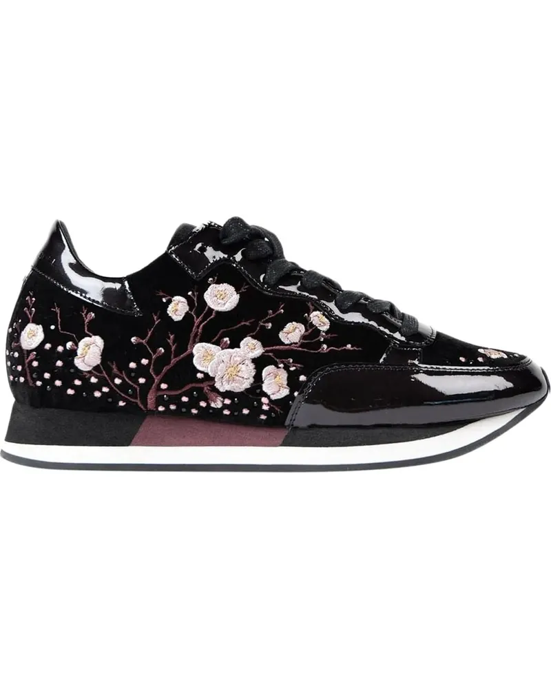Philippe Model Low-Top Sneaker Sneaker Paradis in velluto schwarz Schwarz