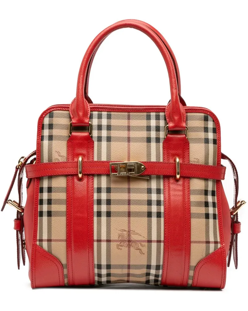 Burberry Hobo Bags Haymarket Check Coated Canvas Minford Portrait Sat braun Braun