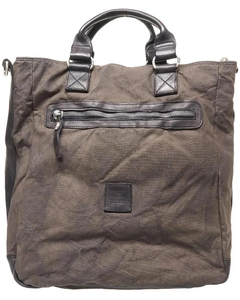 Campomaggi Crossbody Bags Business Bag In Textured Canvas braun Braun