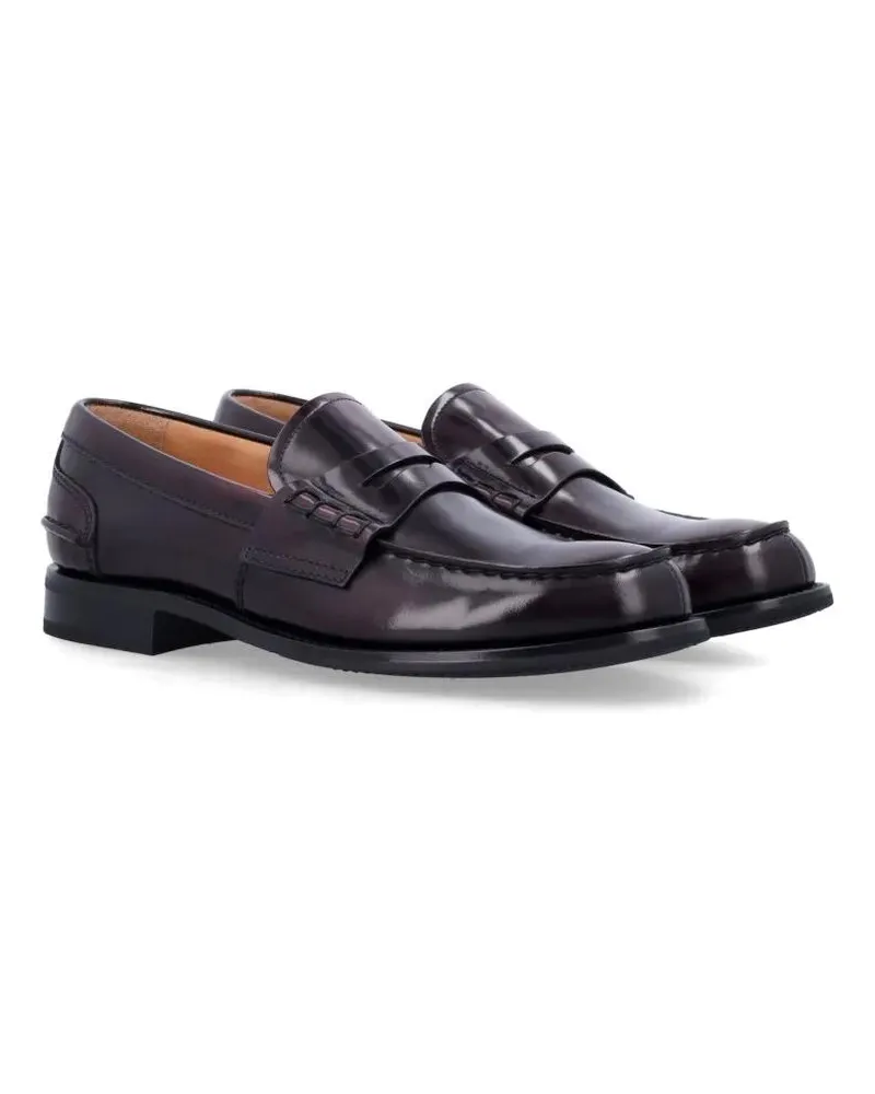 Church's Pembrey Classic Penny Loafers In Deep Burgundy Lea schwarz Schwarz