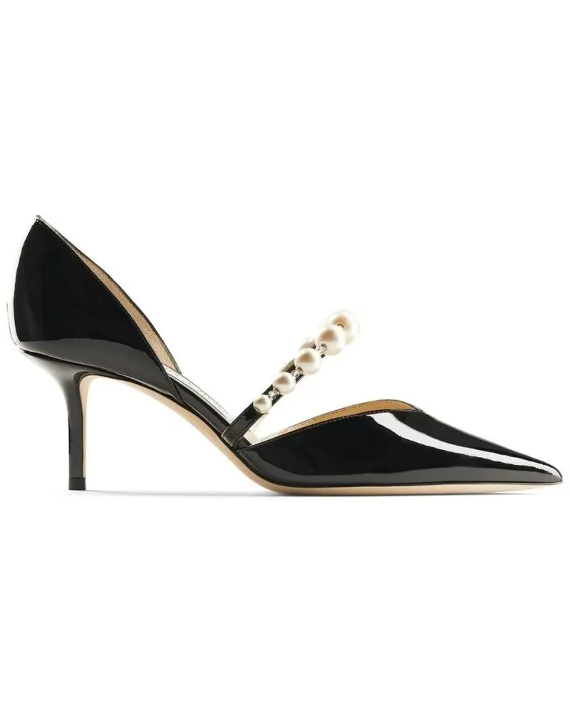 Jimmy Choo Hohe Schuhe Pointed Toe Pumps With Faux-Pearl Embellishment schwarz Schwarz