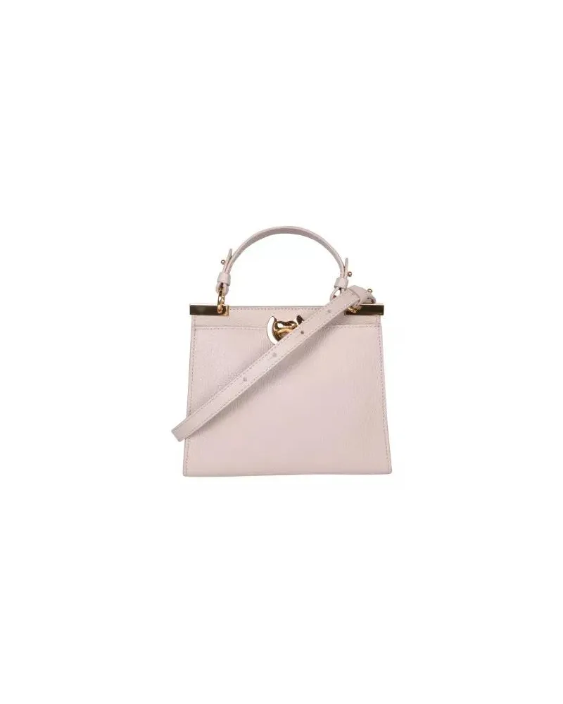 Coccinelle Shopper Saffiano Leather Bag In Powder Pink Gold