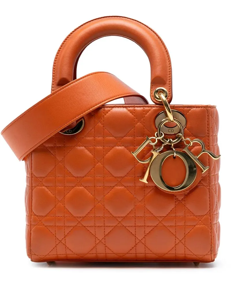 Dior Hobo Bags Small Lambskin Cannage MyABCDior Lady Dior orange Orange