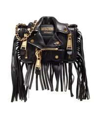 Moschino Crossbody Bags Biker Bag Fringes Schwarz