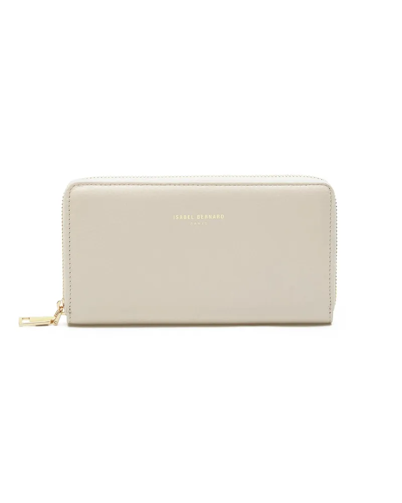 Isabel Bernard Portemonnaie Honoré Léa Cream Calfskin Leather Zipper Wallet beige Beige