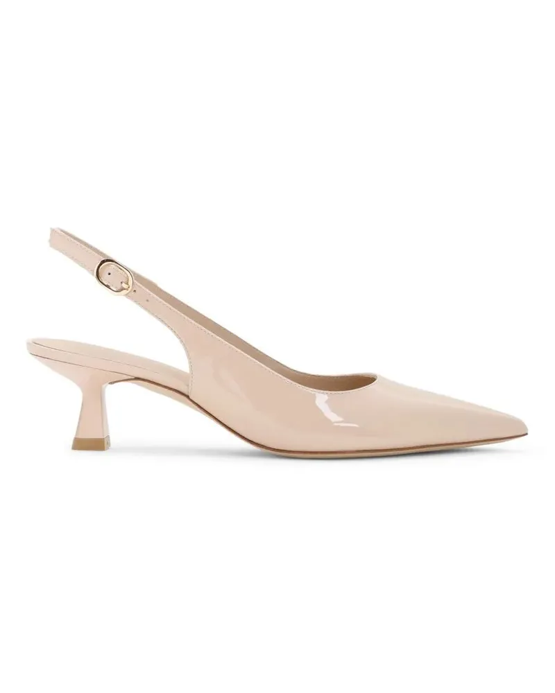 Stuart Weitzman Hohe Schuhe Patent Leather Slingback Pumps With 5Cm Heel beige Beige