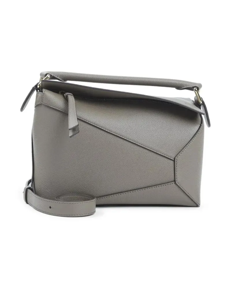Loewe Hobo Bags Structured Geometric Handbag In Smooth Pebbled Cal grau Grau