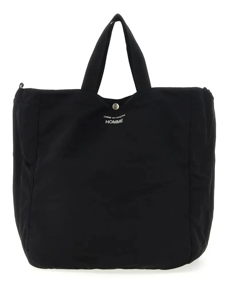 Comme des Garçons Shopper & Totes Structured Black Nylon And Cotton Tote Bag With Lo schwarz Schwarz