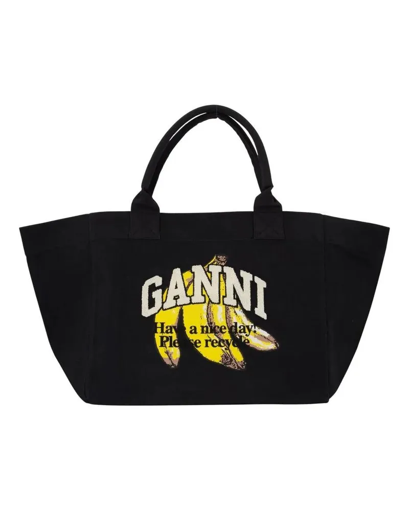 Ganni Shopper & Totes Xxl Banana Shopper Bag - Cotton - Black schwarz Schwarz
