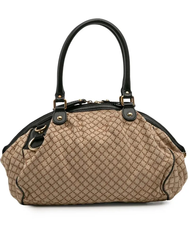 Gucci Hobo Bags Diamante Canvas Sukey Satchel braun Braun