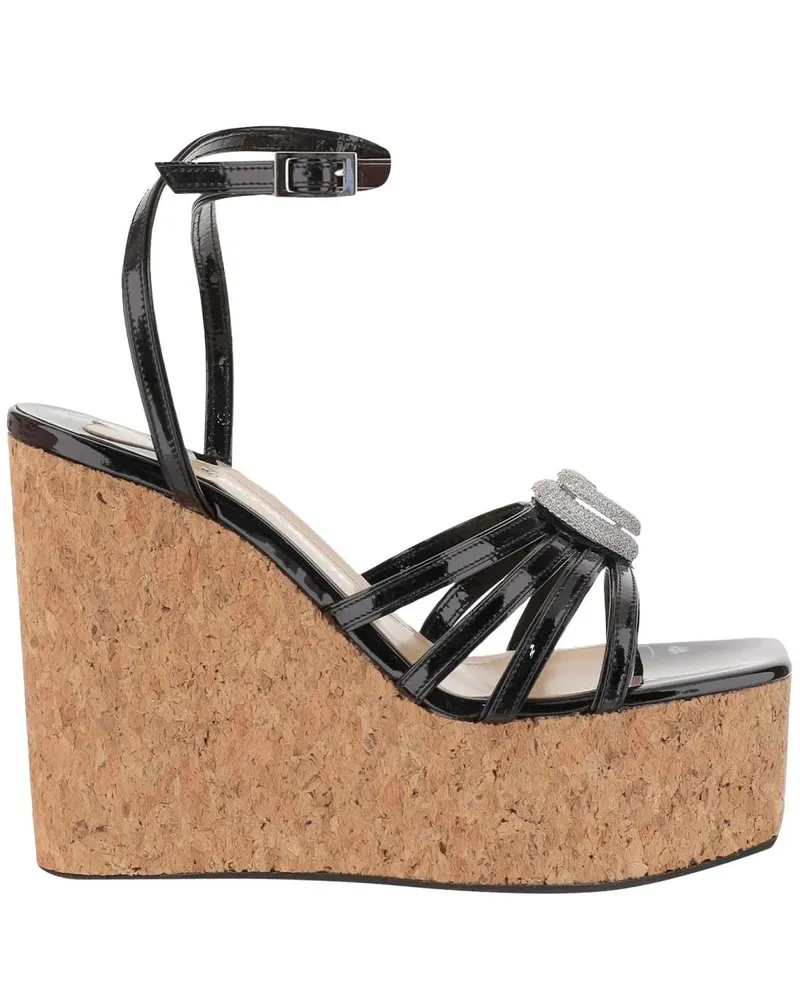 Mach & Mach Sandalen Wedge Sandal With Heart Decoration schwarz Schwarz