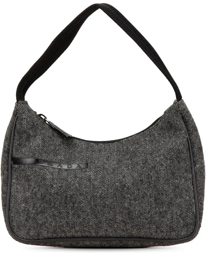 Prada Hobo Bags Wool Shoulder Bag grau Grau